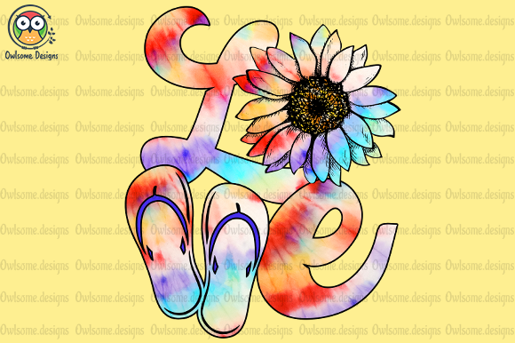 Love summer flipflop t-shirt design