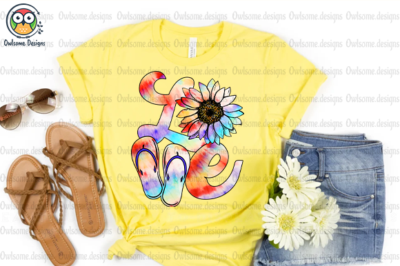 Love Summer Flipflop t-shirt design