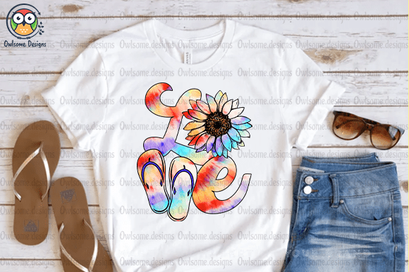Love Summer Flipflop t-shirt design