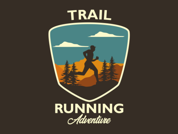 Trail running adventure t shirt designs for sale
