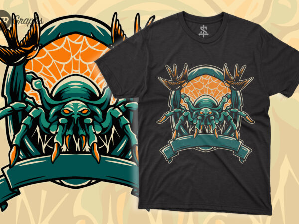 Tarantula – retro illustration t shirt designs for sale