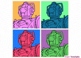 Cyberman doctor who - andy warhol style