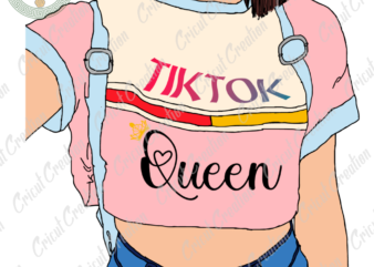 Trending Gifts , Tiktok Girl Diy Crafts, Queen Of Tiktok PNG Files , Tiktok Lover Silhouette Files, Trending Cameo Htv Prints t shirt designs for sale