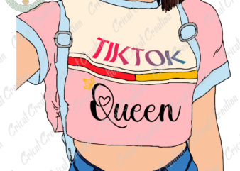 Trending Gifts , Tiktok Girl Diy Crafts, Queen Of Tiktok PNG Files , Tiktok Lover Silhouette Files, Trending Cameo Htv Prints