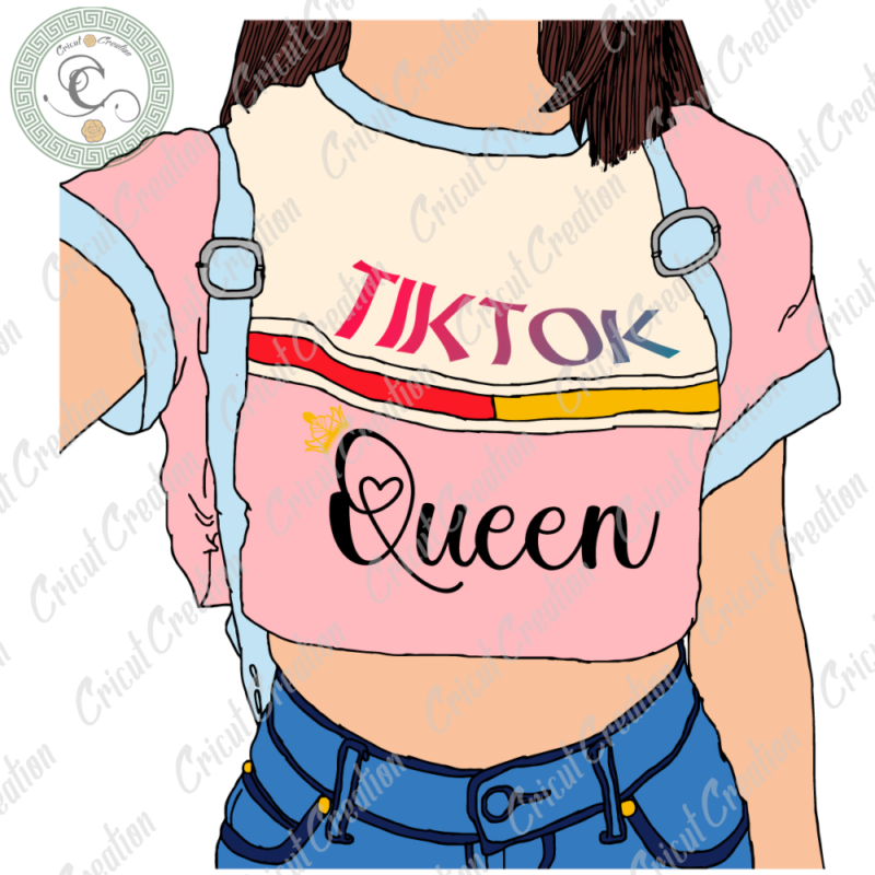Trending Gifts , Tiktok Girl Diy Crafts, Queen Of Tiktok PNG Files , Tiktok Lover Silhouette Files, Trending Cameo Htv Prints