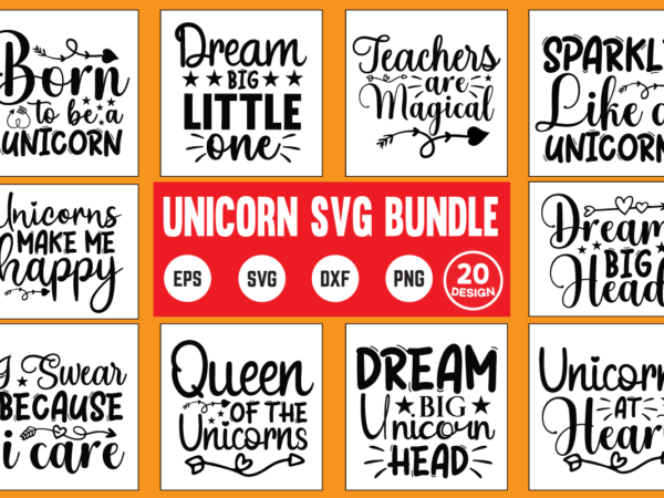 Unicorn svg bundle t shirt vector graphic