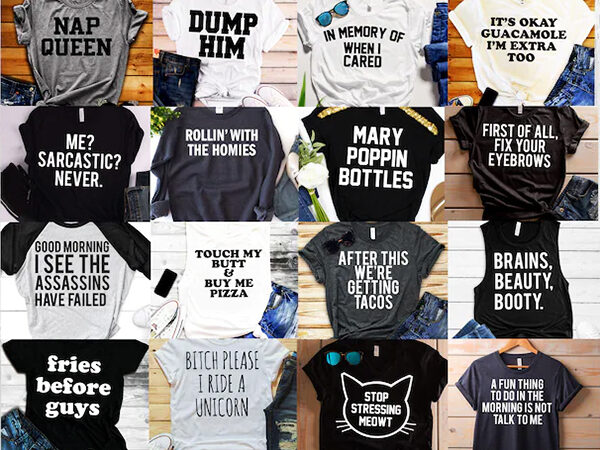 Sarcastic bundle svg, funny svg bundle, funny shirt designs, sarcastic cut file, funny quote bundle, funny slogan, svg