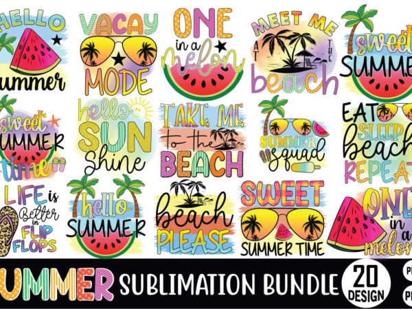 Summer sublimation bundle png t shirt template vector