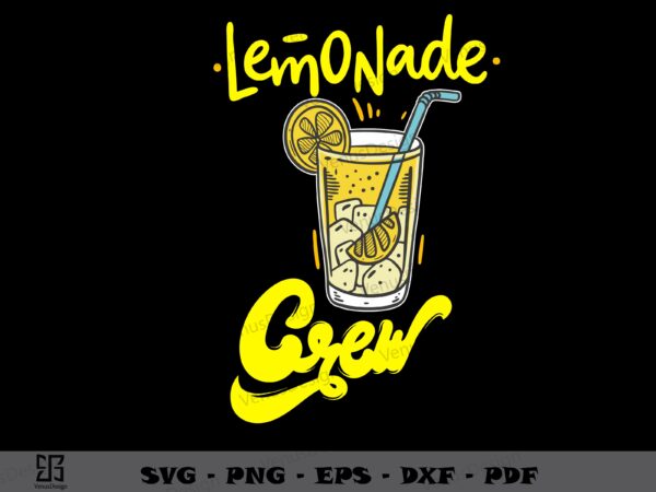 Lemonade crew svg, lemonade day svg, lemon tea svg, summer holiday svg t shirt vector graphic