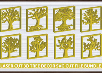 Laser Cut 3d Tree Decor Svg Cut File Bundle
