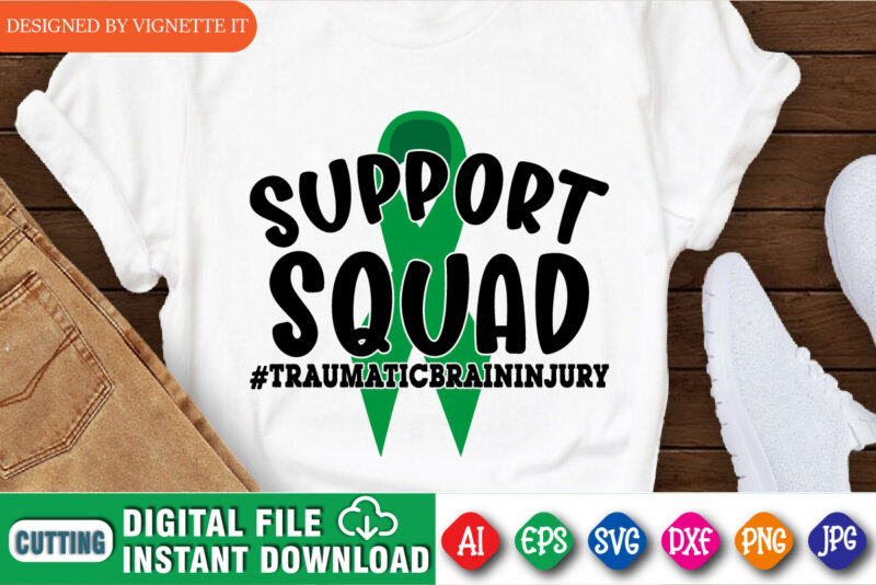 Support Squad Traumatic Brain Injury Shirt, Brain Cancer Shirt, Support Squad Shirt, Awareness Ribbon, Brain Injury Shirt, Human Brain Injury Shirt, Brain Injury Awareness Shirt Template