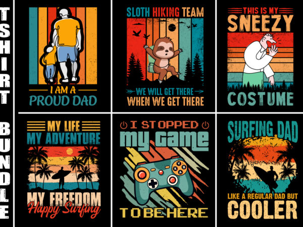 Vintage retro sunset t-shirt design bundle Vintage retro sunset t-shirt design bundle