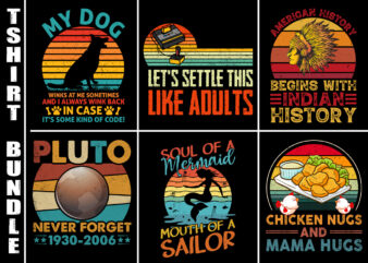 Vintage Retro Sunset T-Shirt Design Bundle