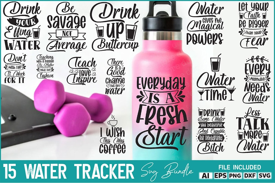Nurse Water Bottle SVG Tracker Motivational