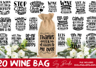 Wine Bag Svg Bundle t shirt design for sale