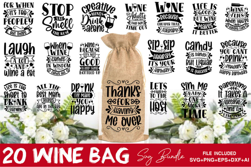 Wine Bag Svg Bundle