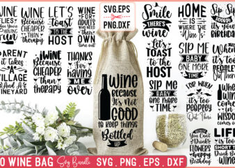 Wine Bag Svg Bundle t shirt design for sale