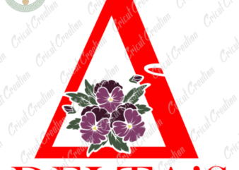 Delta Girl , Delta Sigma Theta Diy Crafts,Red Triangle Svg Files For Cricut, SInce 1913 Silhouette Files,Trending Cameo Htv Prints