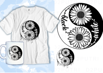 yin and yang symbol filosofi inspirational quotes svg T shirt deign graphic vector