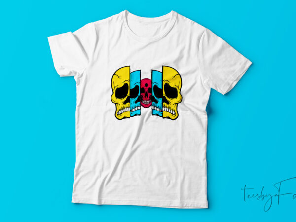 Colorful and creative skull t shirt design