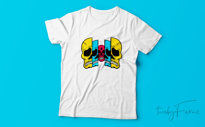 Colorful and creative skull t shirt design