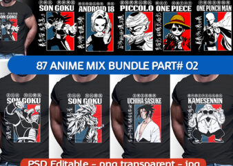 87 ANIME MIX tshirt designs bundle editable PART# 02