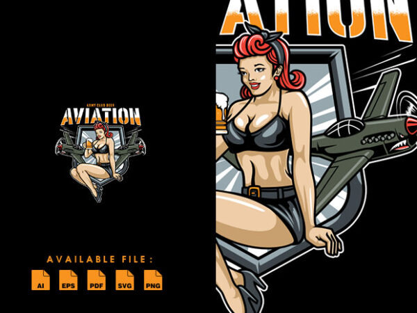 Aviation club beer tshirt design