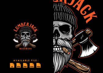 Skull Lumberjack Tshirt Design