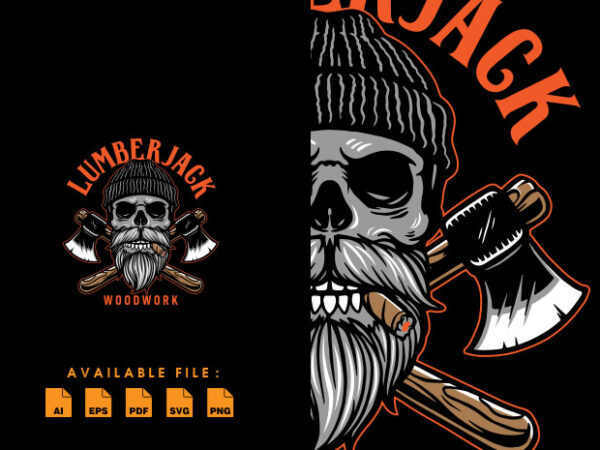 Skull lumberjack tshirt design