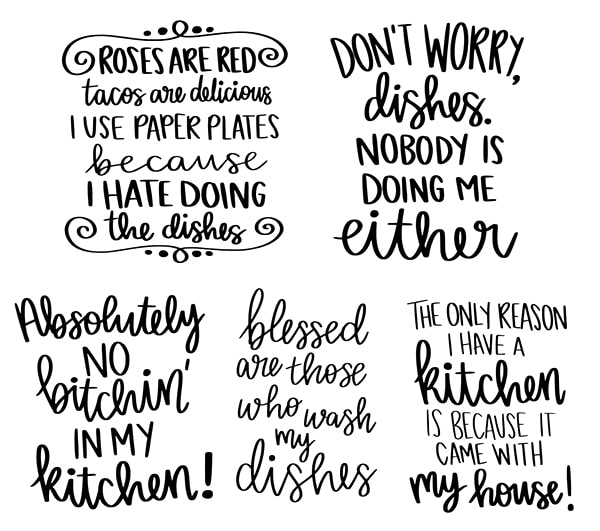 Funny Kitchen Quotes SVG Bundle, 6 Designs, Kitchen Sign SVG, What