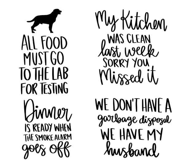 Funny Kitchen Quotes SVG Bundle, 6 Designs, Kitchen Sign SVG, What