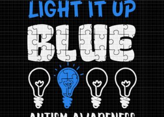 Light It Up Blue Svg, Puzzle Heartbeat Autism Awareness Svg, Autism Awareness Svg Svg, Light It Up Svg