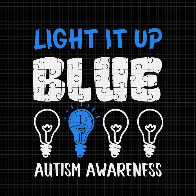 Light It Up Blue Svg, Puzzle Heartbeat Autism Awareness Svg, Autism Awareness Svg Svg, Light It Up Svg