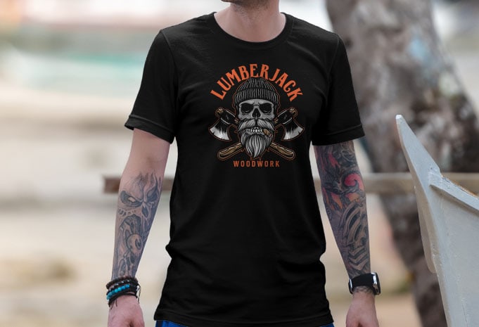 Skull Lumberjack Tshirt Design