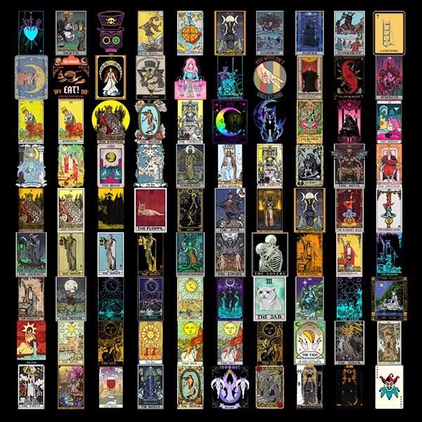 238 Tarot Cart PNG Bundle, Magical Tarot Cart Bundle Png, PNG Design File Sublimation , Digital Download