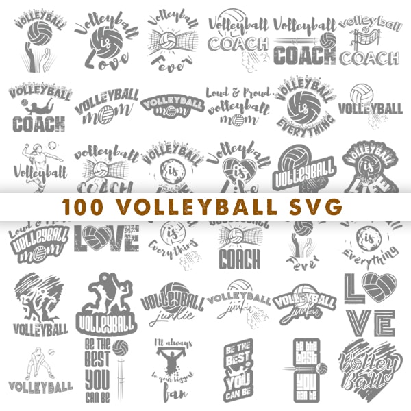 100 Volleyball Quotes SVG PNG Bundle, Quotes SVG