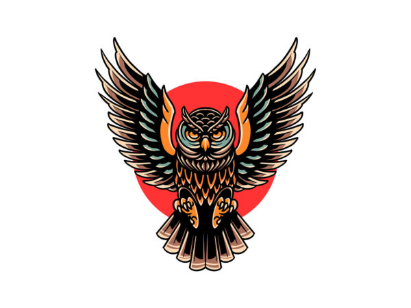 Brave owl t shirt template