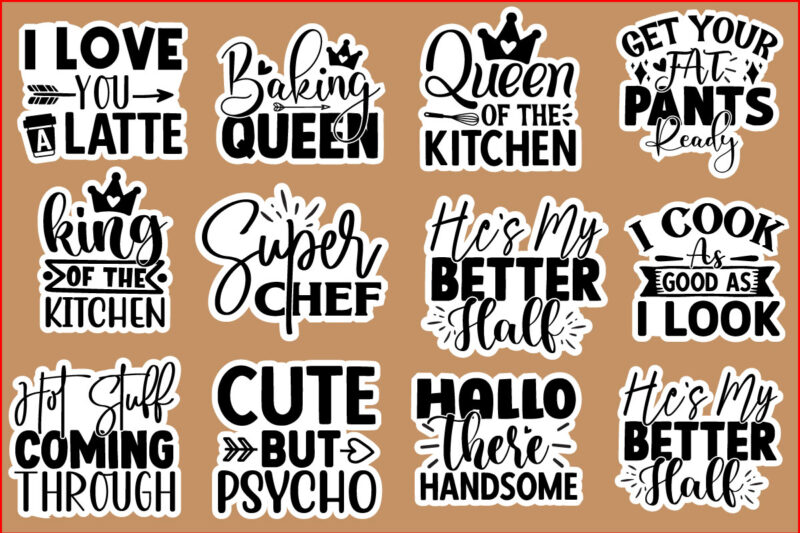 Funny apron stickers T shirt Design Bundle