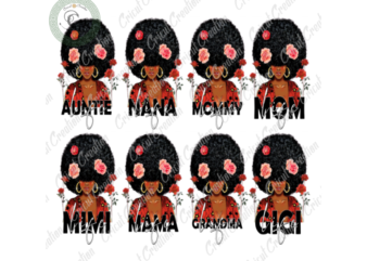 Black Girl, 8 file sublimation back girl Bundle Diy Crafts, flower backgorund PNG files, family members Silhouette Files, Trending Cameo Htv Prints