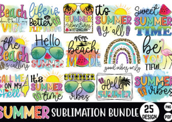 bundle 25 summer sublimation designs