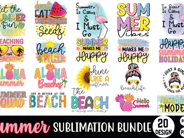 20 summer sublimation bundle png