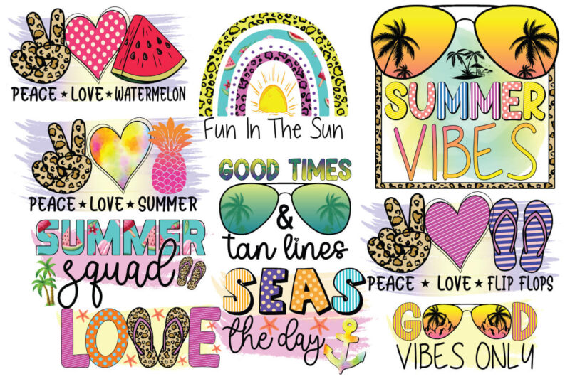bundle 25 summer sublimation designs