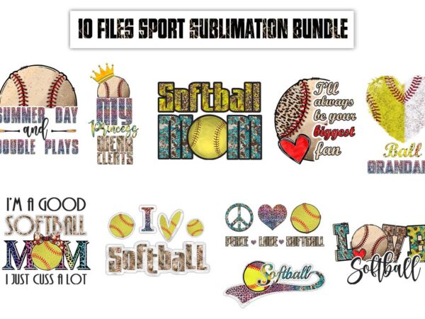 Sport softball bundle tshirt design