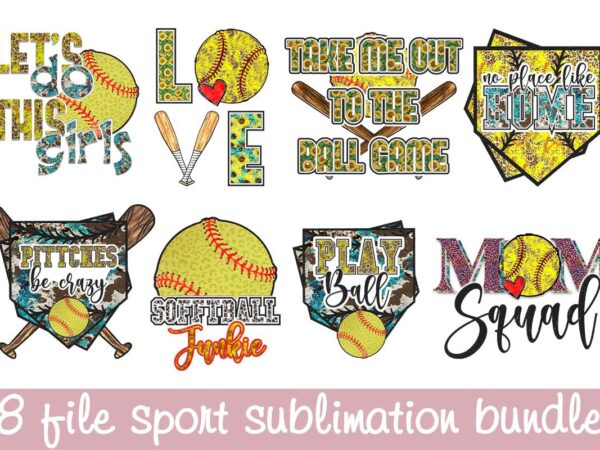 New 8 files sport baseball sublimation bundle diy crafts, baseball game svg files for cricut, softball silhouette files, sunflower pattern cameo htv prints T shirt vector artwork