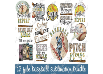 Baseball and Softball,12 file Baseball Sublimation Bundle Diy Crafts,Bundle Baseball Png Files For Cricut, Quote Baseball Silhouette Files, Trending Cameo Htv Prints