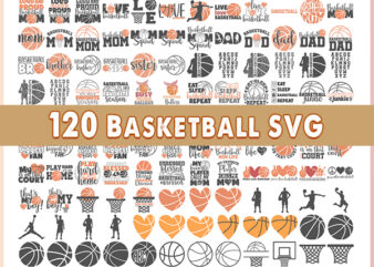 120 Combo Basketball SVG Bundle, Basketball SVG, Basketball Clipart, Basketball Cut Files, Sports Svg, Basketball Quote, Basketball Saying. SVG