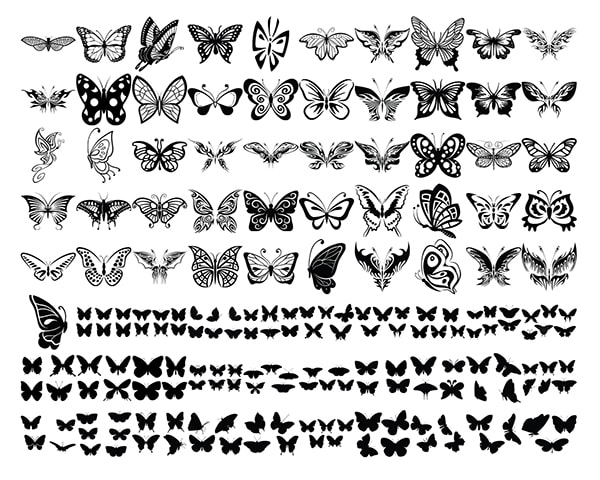 160 Combo Butterfly Silhouette SVG, Butterfly Clipart Bundle, Butterfly Svg cut files for Cricut, Svg Designs. Png