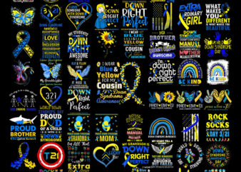 56 Down Syndrome Bundle PNG ,Down Syndrome Awareness Png , Blue Yellow Ribbon, World Down Syndrome Day T21 PNG, cancer ribbon png
