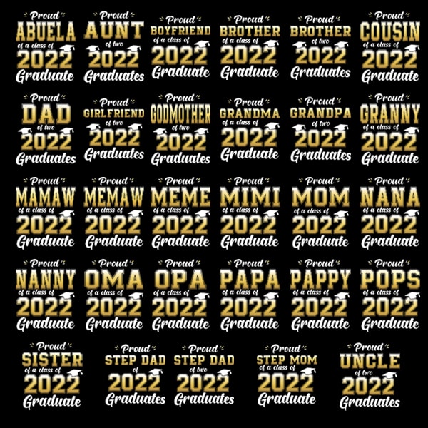 Proud Graduate 2022 SVG PNG PDF, Graduation Svg Bundle, Proud Senior Svg, Class of 2022 Svg, Senior Family Svg, Graduate Svg,2022 Graduation