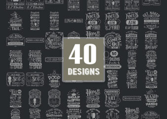 40 SVG designs Funny Bathroom Bundle, SVG , SVG Bundle. PNG